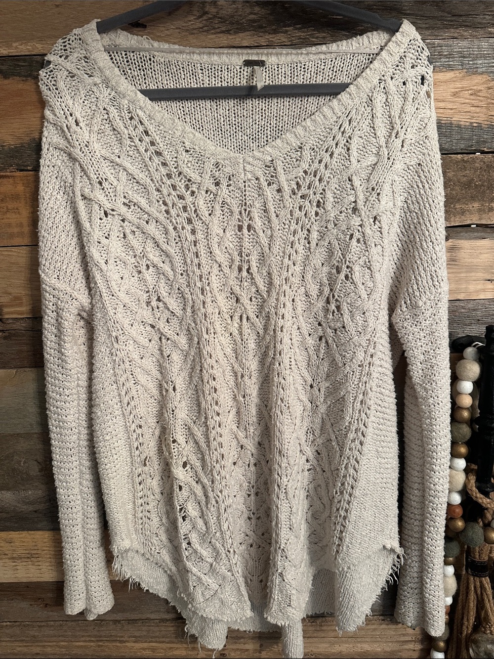 Free people .. Cream Knit distressed